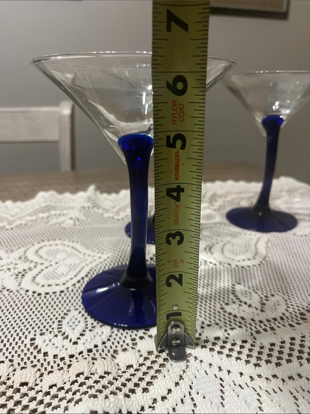 Set Of 4 Libbey Bravura Martini Glasses Cobalt Blue